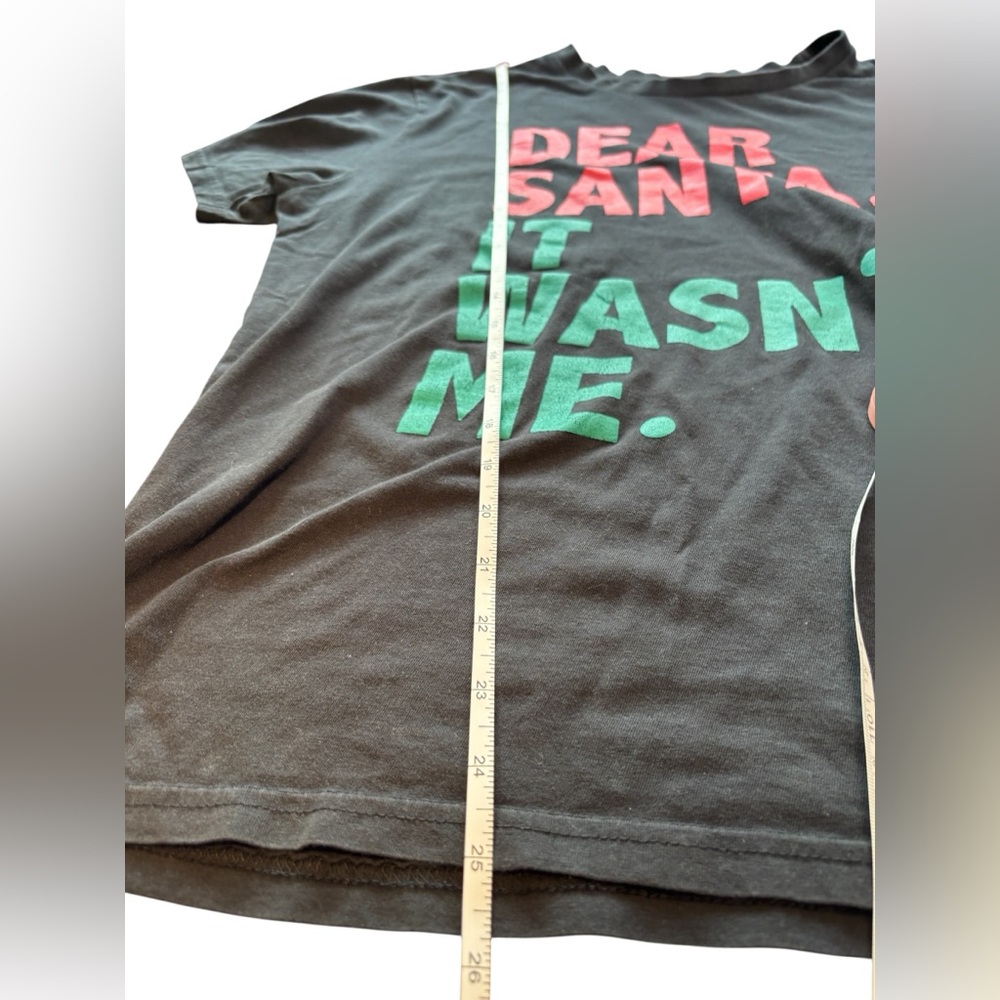 Dear Santa It Wasn’t Me Funny Christmas Tee Black Holiday T-Shirt L - Picture 4 of 7